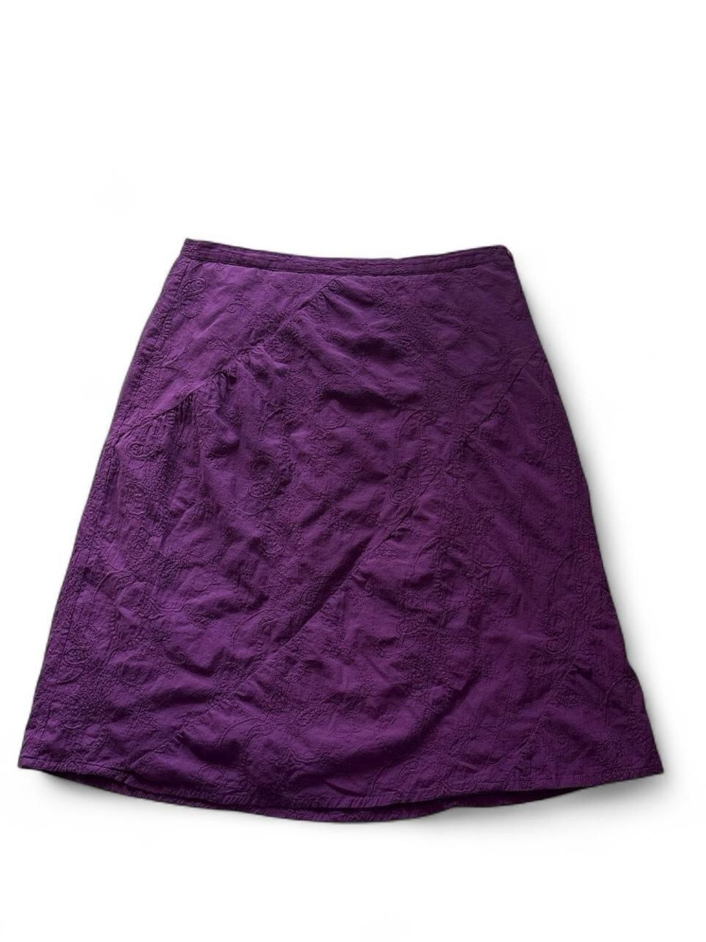 Vintage Y2K Jules James Purple Embroidered Paisley Midi Skirt Womens
